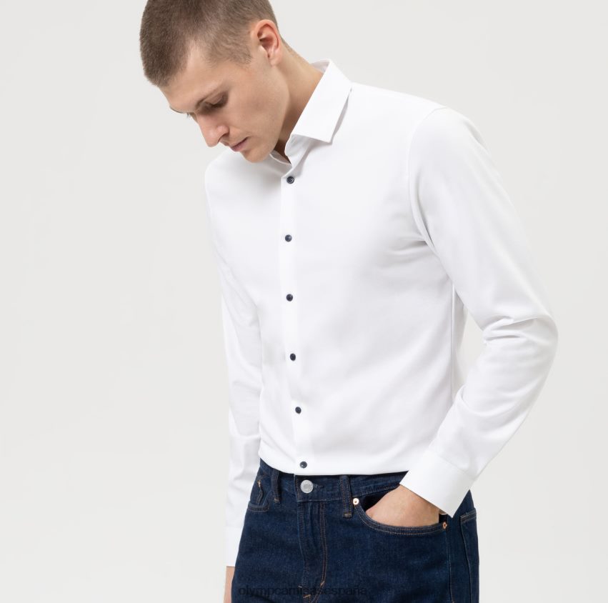 ropa OLYMP No. six 24/7 super slim, camisa business, kent moderno, blanco 8N2F80