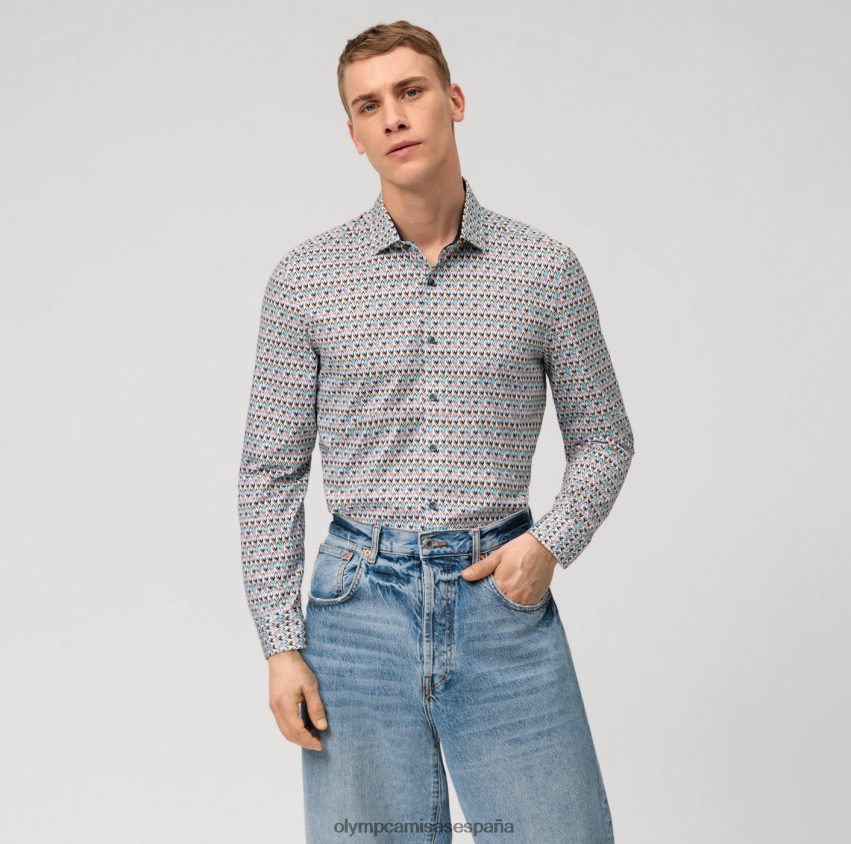 ropa OLYMP No. six 24/7 super slim, camisa business, kent moderno, esmeralda 8N2F20