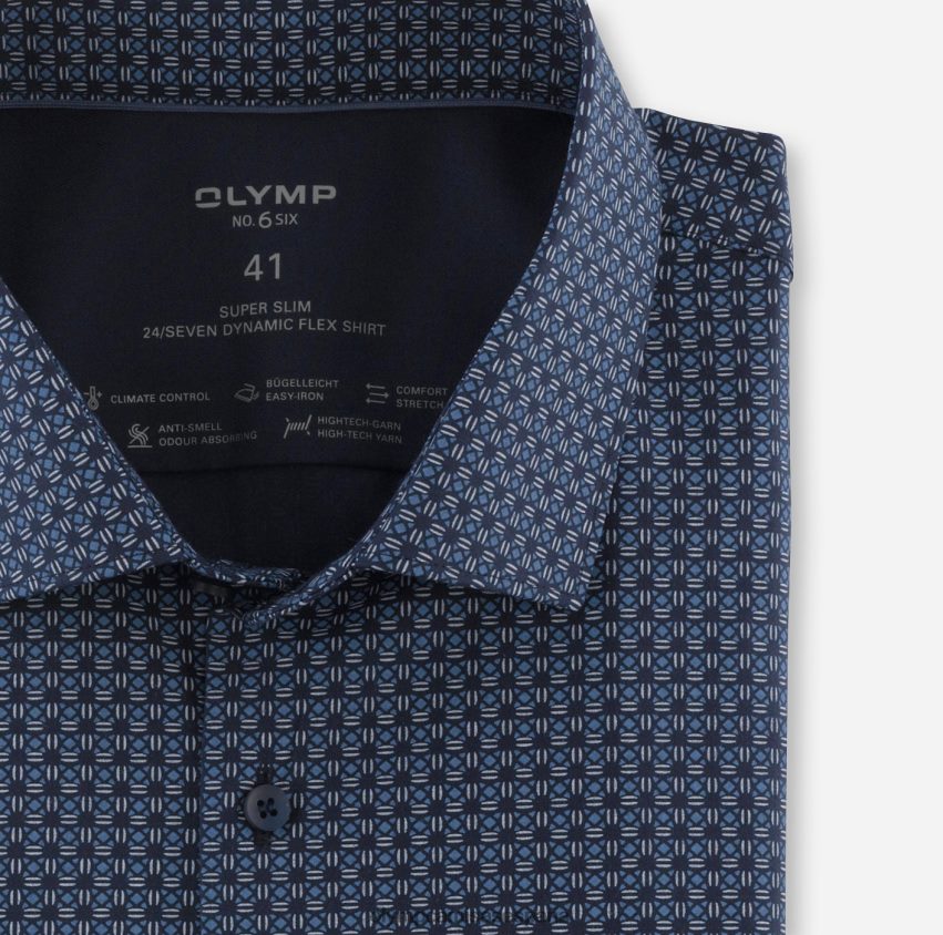 ropa OLYMP No. six 24/7 super slim, camisa business, kent moderno, marino 8N2F64