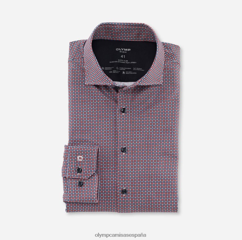 ropa OLYMP No. six 24/7 super slim, camisa business, kent, rojo naranja 8N2F242