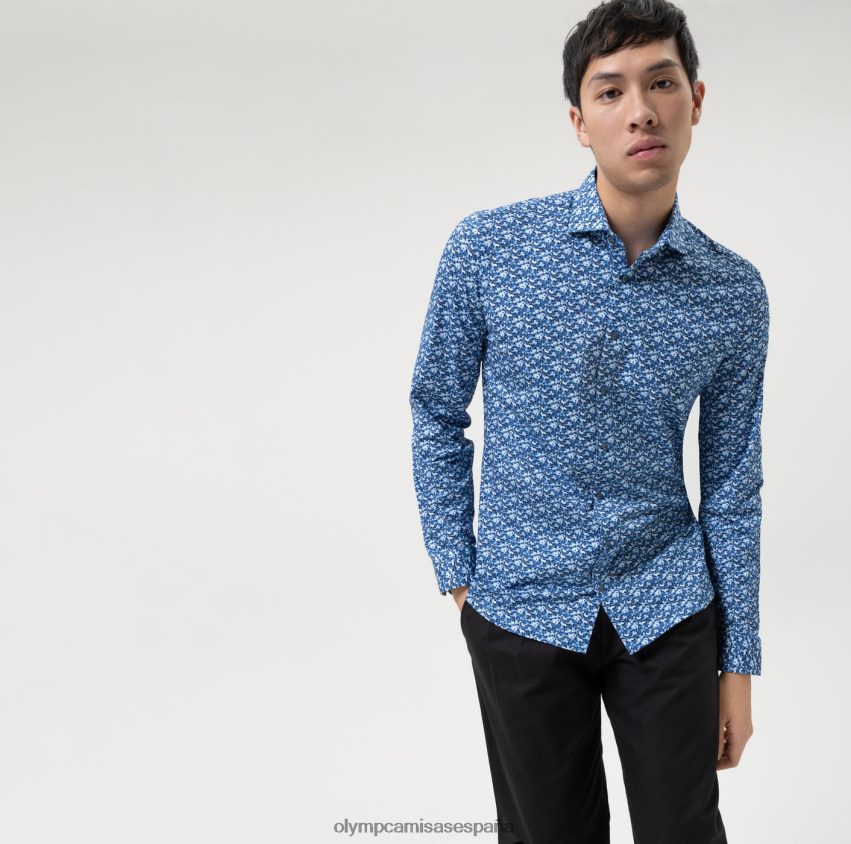 ropa OLYMP No. six 24/7 super slim, camisa business, manga larga extra larga, kent, marine 8N2F322