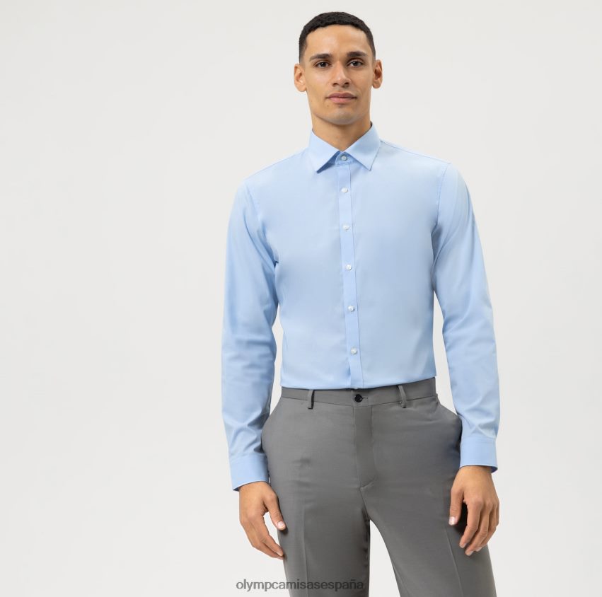 ropa OLYMP No. six super slim, camisa business con botones, azul claro 8N2F282