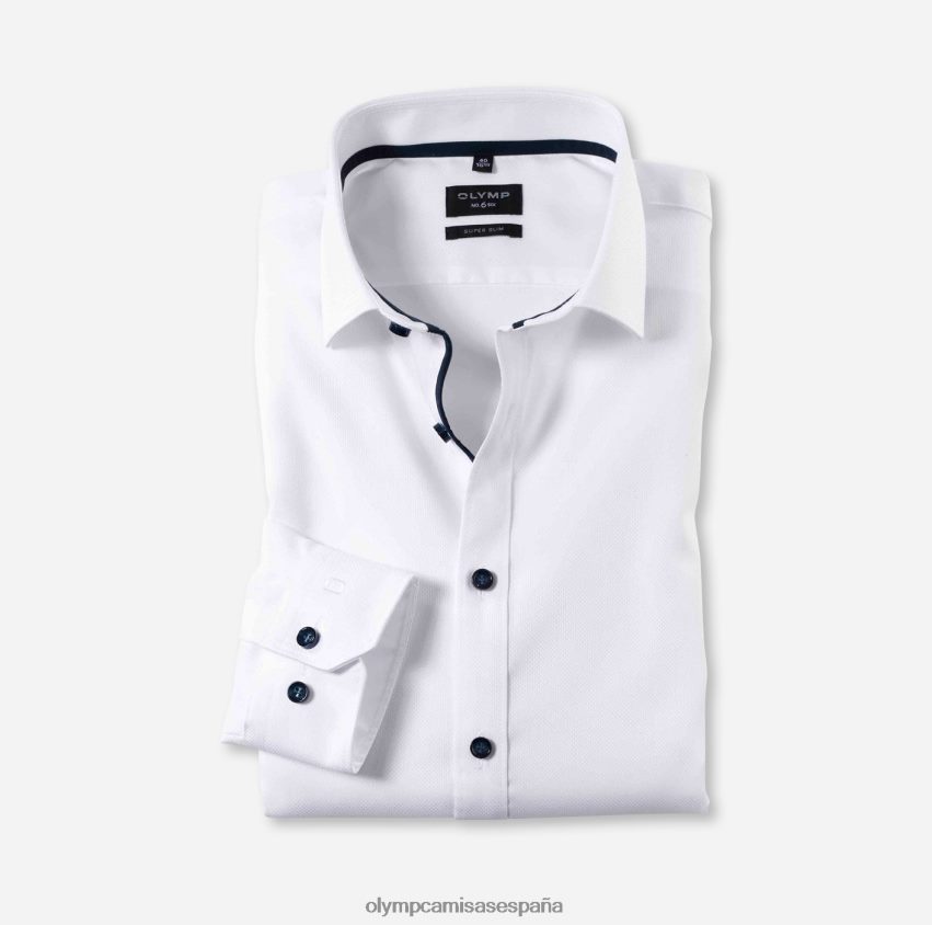 ropa OLYMP No. six super slim, camisa business, kent moderno, blanco 8N2F222