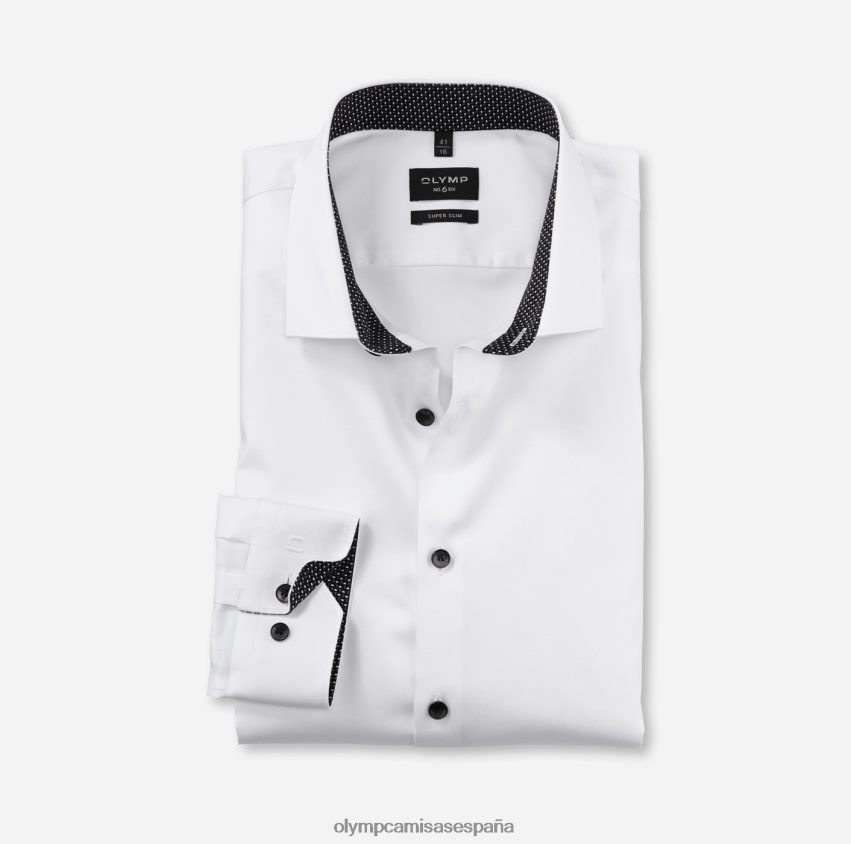 ropa OLYMP No. six super slim, camisa business, kent moderno, blanco 8N2F39