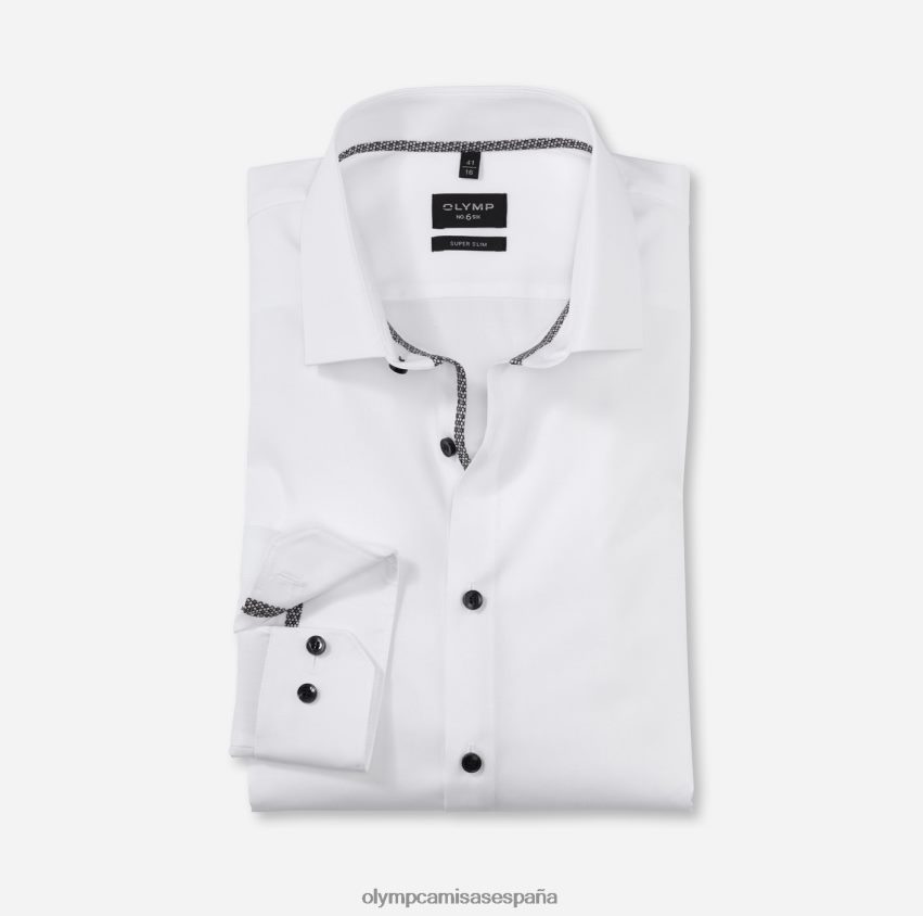 ropa OLYMP No. six super slim, camisa business, kent moderno, blanco 8N2F48