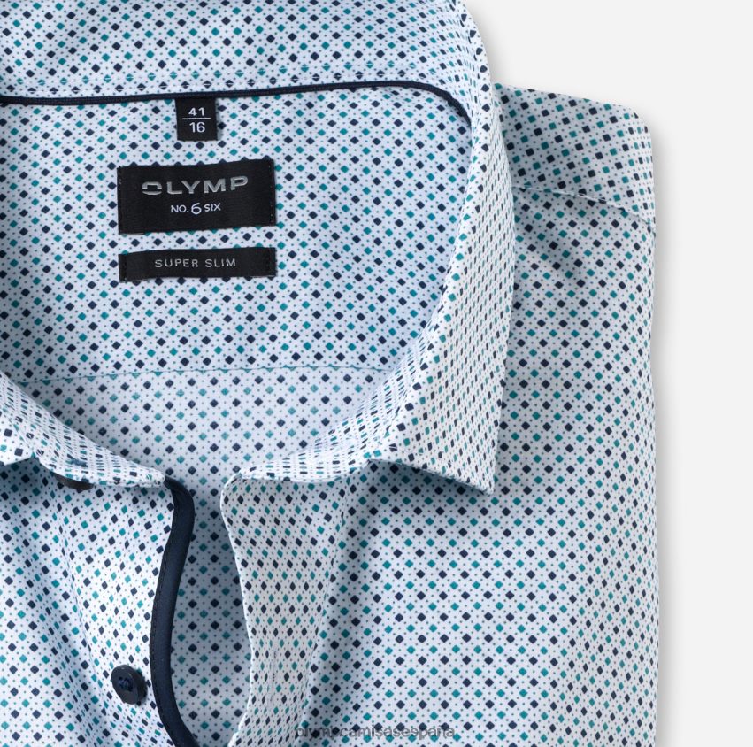 ropa OLYMP No. six super slim, camisa business, kent moderno, esmeralda 8N2F190