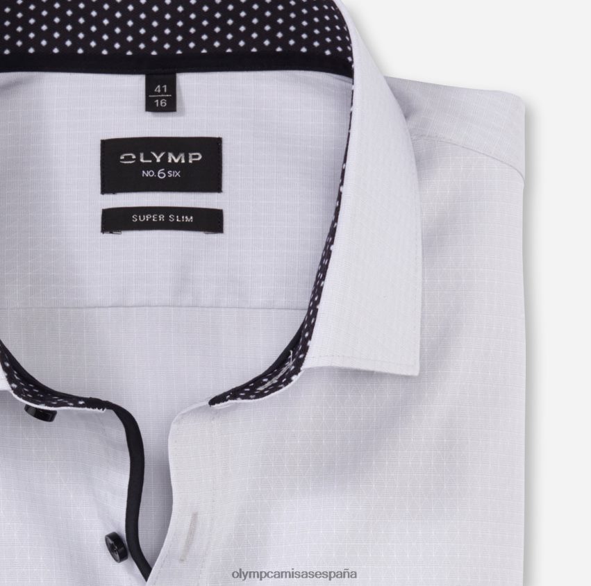 ropa OLYMP No. six super slim, camisa business, kent moderno, gris claro 8N2F125