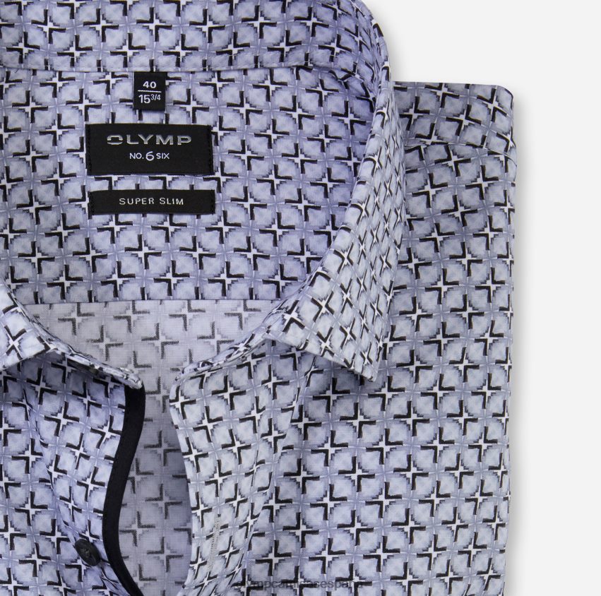 ropa OLYMP No. six super slim, camisa business, kent moderno, gris plateado 8N2F30