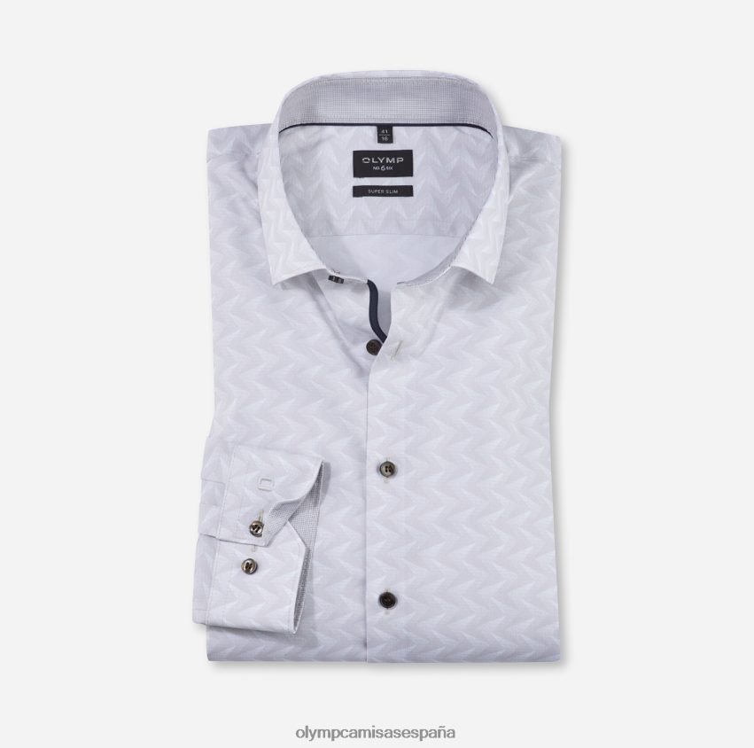 ropa OLYMP No. six super slim, camisa business, kent moderno, gris topo 8N2F27