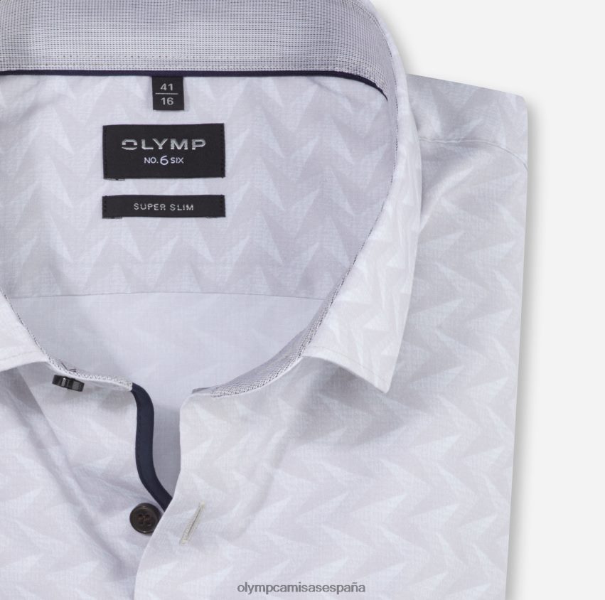 ropa OLYMP No. six super slim, camisa business, kent moderno, gris topo 8N2F27