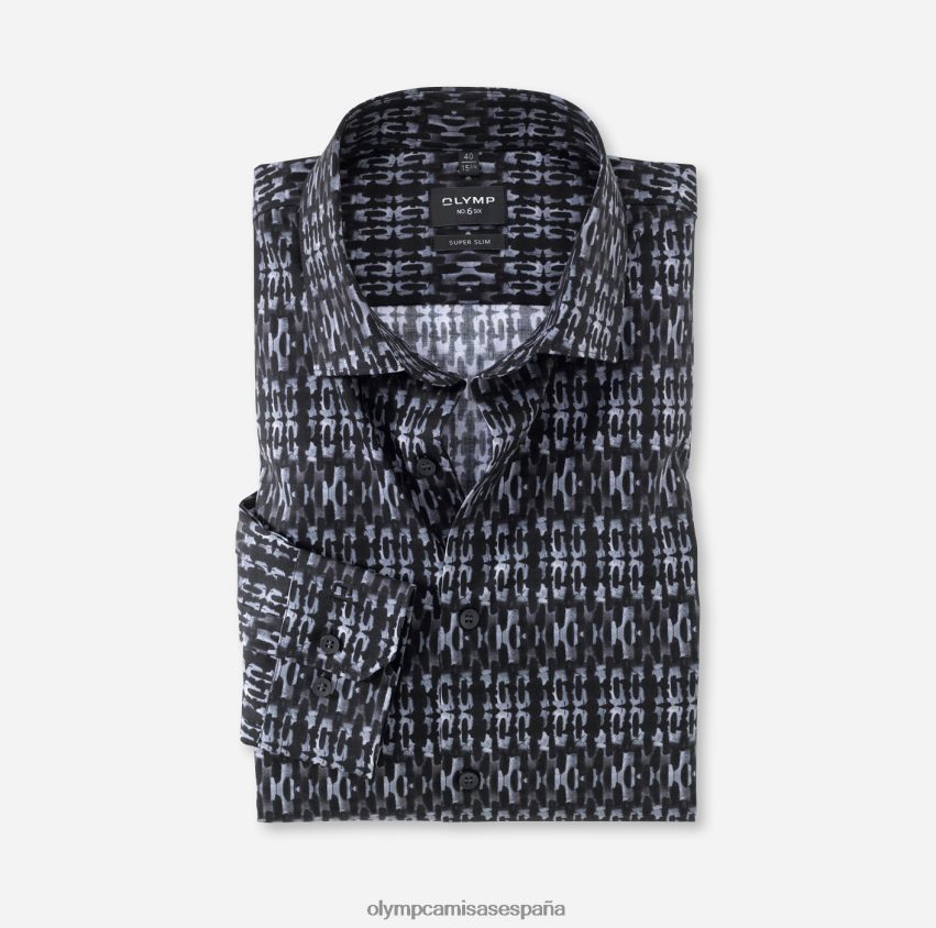 ropa OLYMP No. six super slim, camisa business, kent moderno, negro 8N2F132