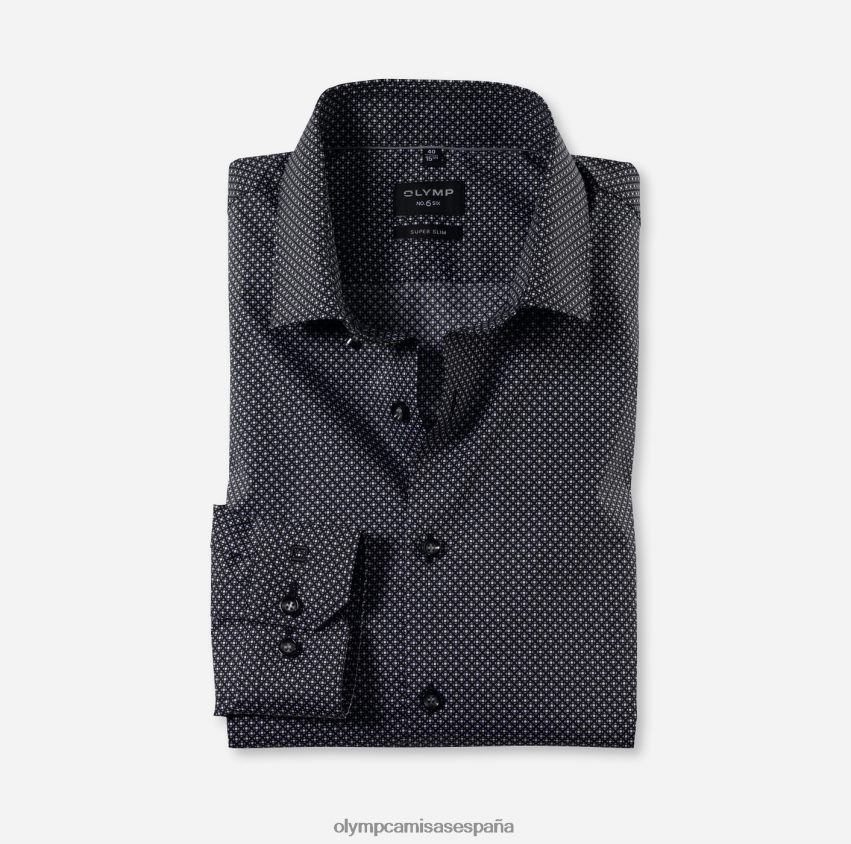 ropa OLYMP No. six super slim, camisa business, kent moderno, negro 8N2F187