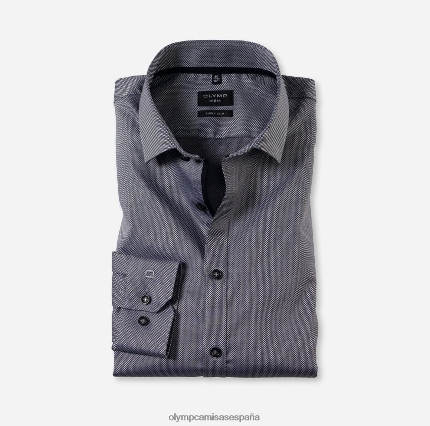 ropa OLYMP No. six super slim, camisa business, kent moderno, negro 8N2F227