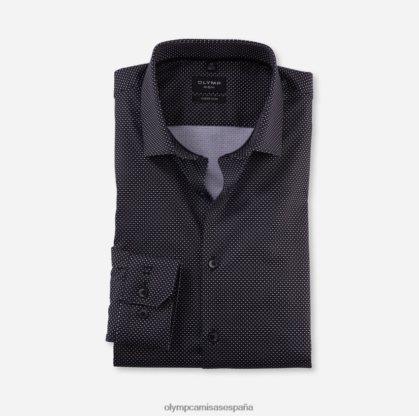 ropa OLYMP No. six super slim, camisa business, kent moderno, negro 8N2F84