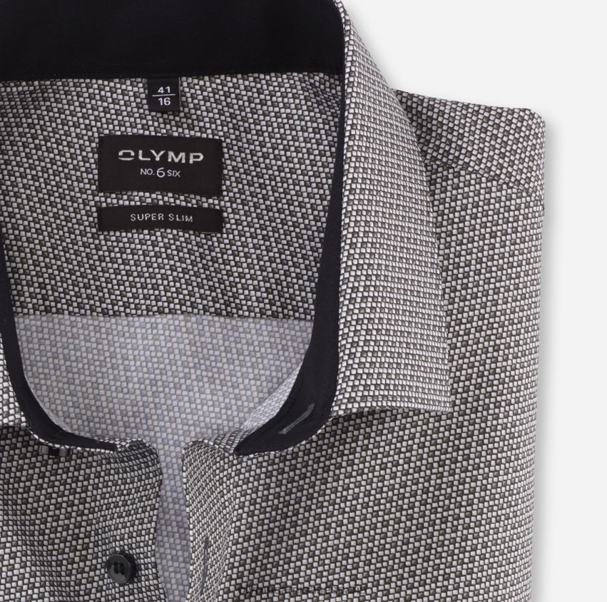 ropa OLYMP No. six super slim, camisa business, kent moderno, oliva 8N2F108