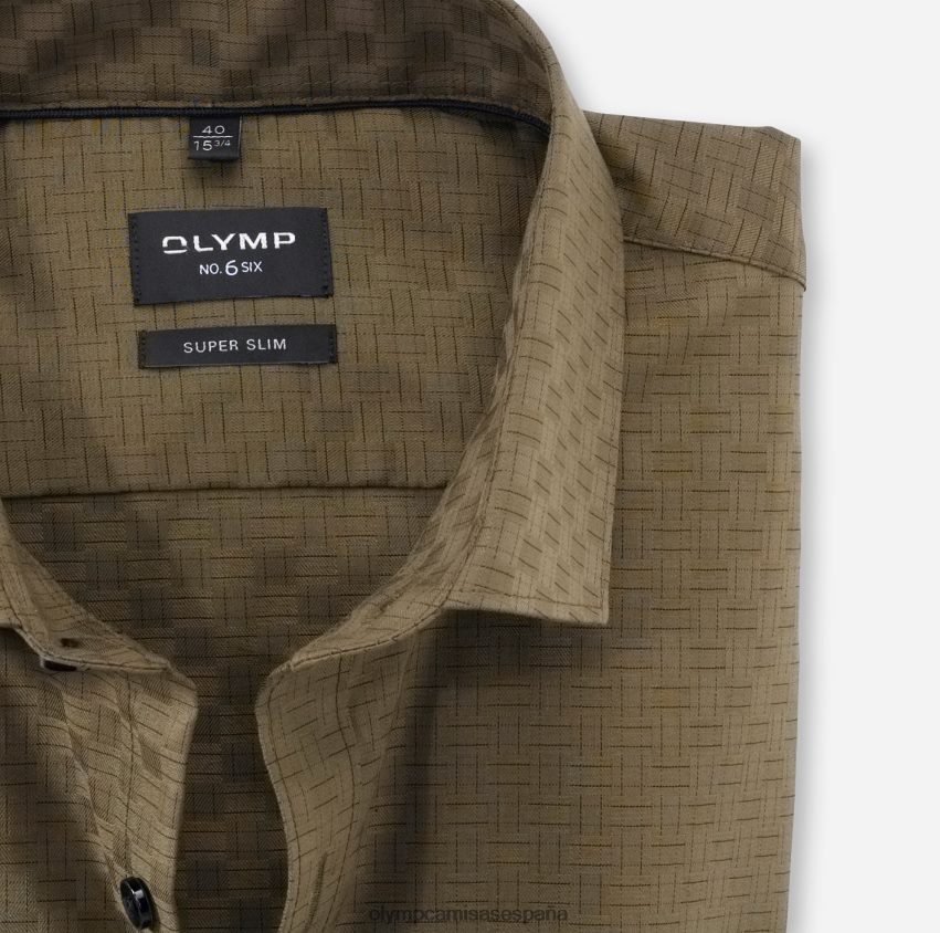 ropa OLYMP No. six super slim, camisa business, kent moderno, oliva 8N2F230