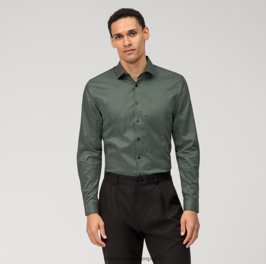 ropa OLYMP No. six super slim, camisa business, kent moderno, oliva 8N2F51