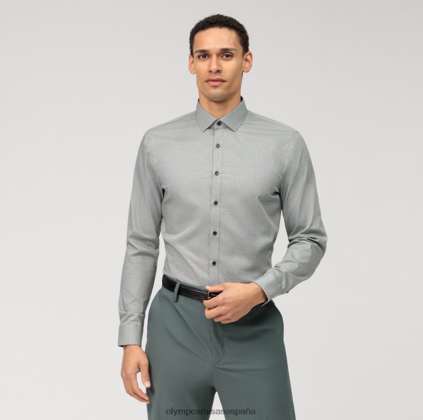 ropa OLYMP No. six super slim, camisa business, kent moderno, oliva 8N2F63