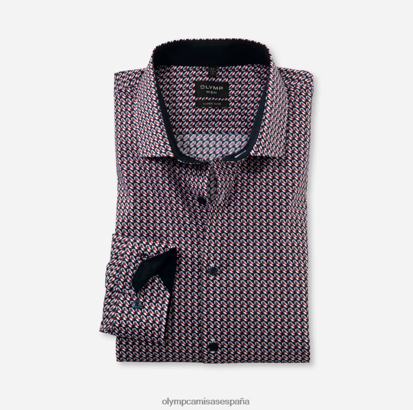 ropa OLYMP No. six super slim, camisa business, kent moderno, roja 8N2F28