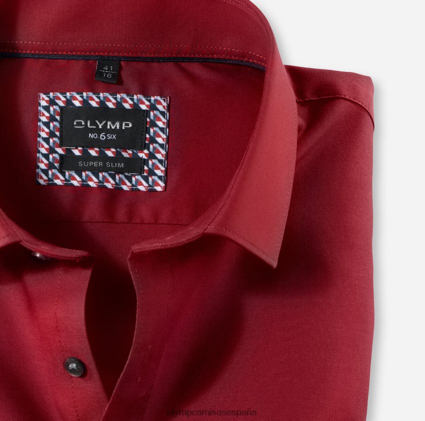ropa OLYMP No. six super slim, camisa business, kent moderno, roja 8N2F29
