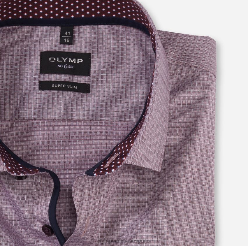 ropa OLYMP No. six super slim, camisa business, kent moderno, rojo oscuro 8N2F65