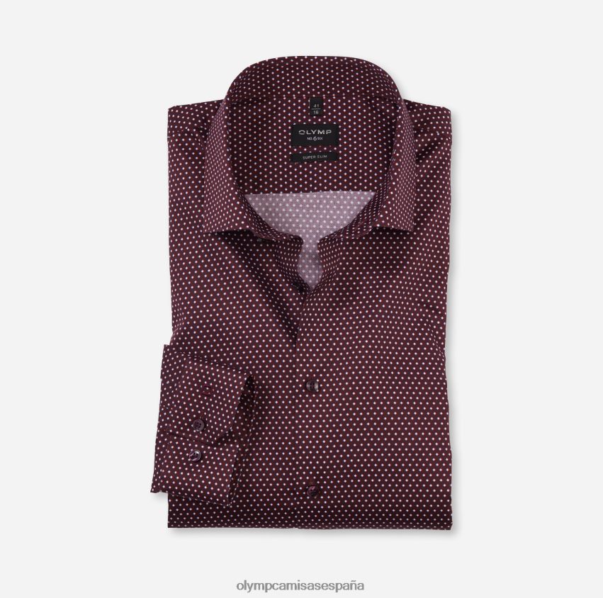 ropa OLYMP No. six super slim, camisa business, kent moderno, rojo oscuro 8N2F72