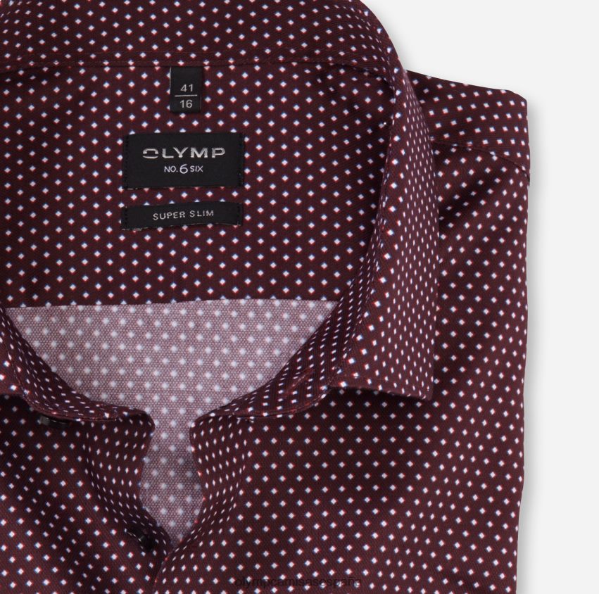 ropa OLYMP No. six super slim, camisa business, kent moderno, rojo oscuro 8N2F72