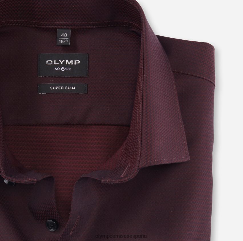 ropa OLYMP No. six super slim, camisa business, kent moderno, rojo oscuro 8N2F83