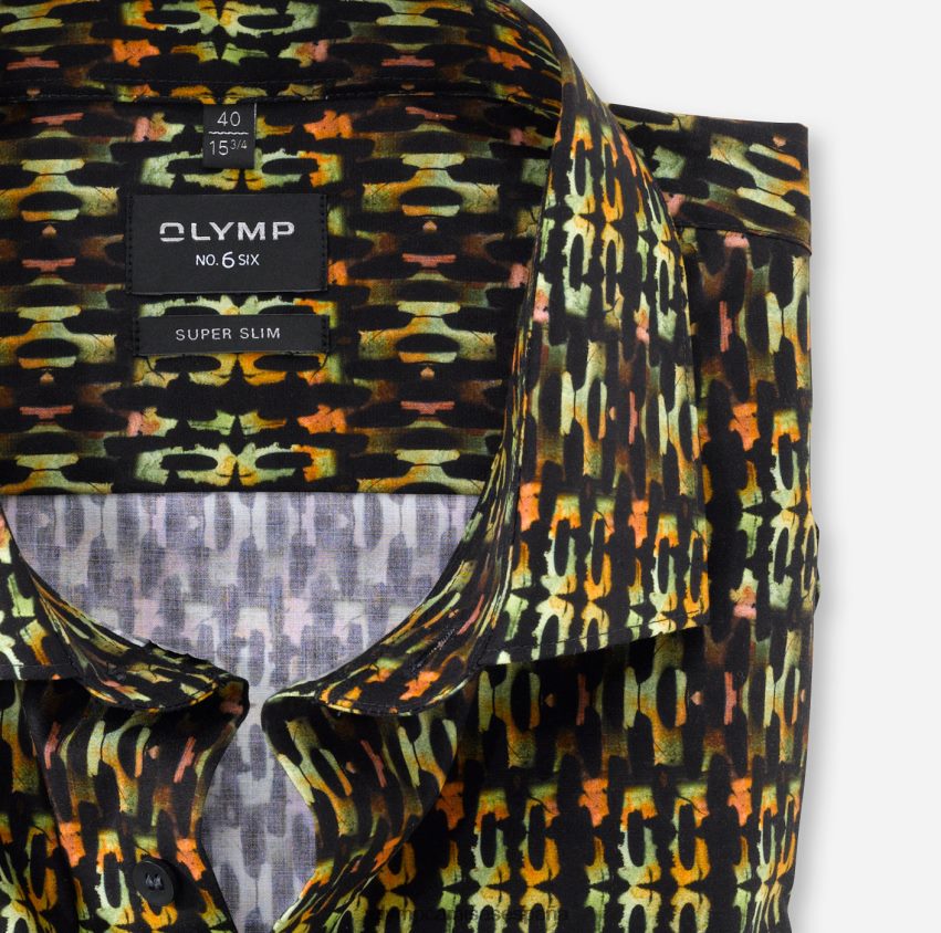 ropa OLYMP No. six super slim, camisa business, kent moderno, verde lima 8N2F160