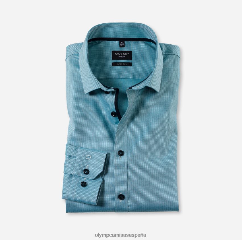 ropa OLYMP No. six super slim, camisa business, manga larga extra larga, kent moderno, esmeralda 8N2F324