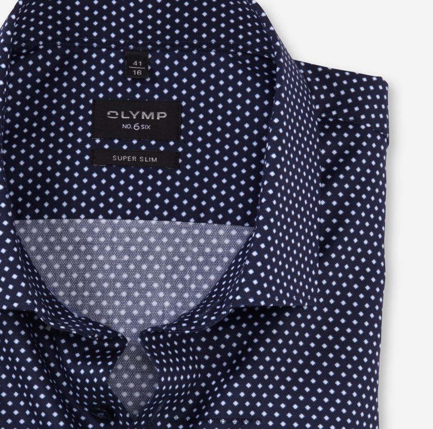ropa OLYMP No. six super slim, camisa business, manga larga extra larga, kent moderno, marino 8N2F303