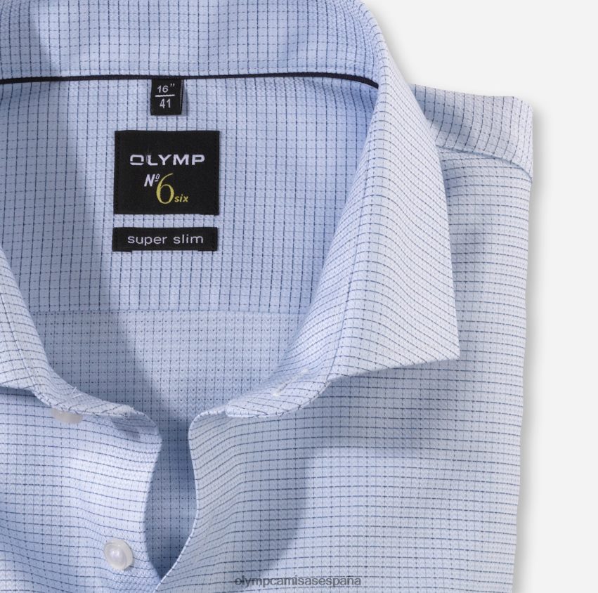 ropa OLYMP No. six super slim, camisa business, manga larga extra larga, royal kent, bleu 8N2F298