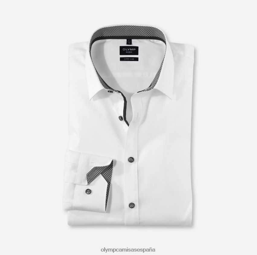 ropa OLYMP No. six super slim, camisa business, manga larga extra larga, urban kent, blanco 8N2F302