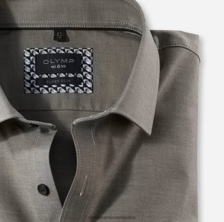 ropa OLYMP No. six super slim, camisa business, manga larga extralarga, kent moderno, marrón 8N2F326