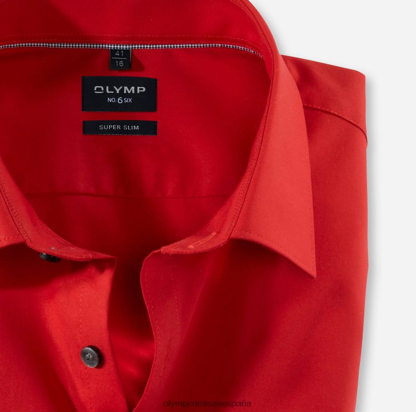 ropa OLYMP No. six super slim, camisa business, urban kent, roja 8N2F268