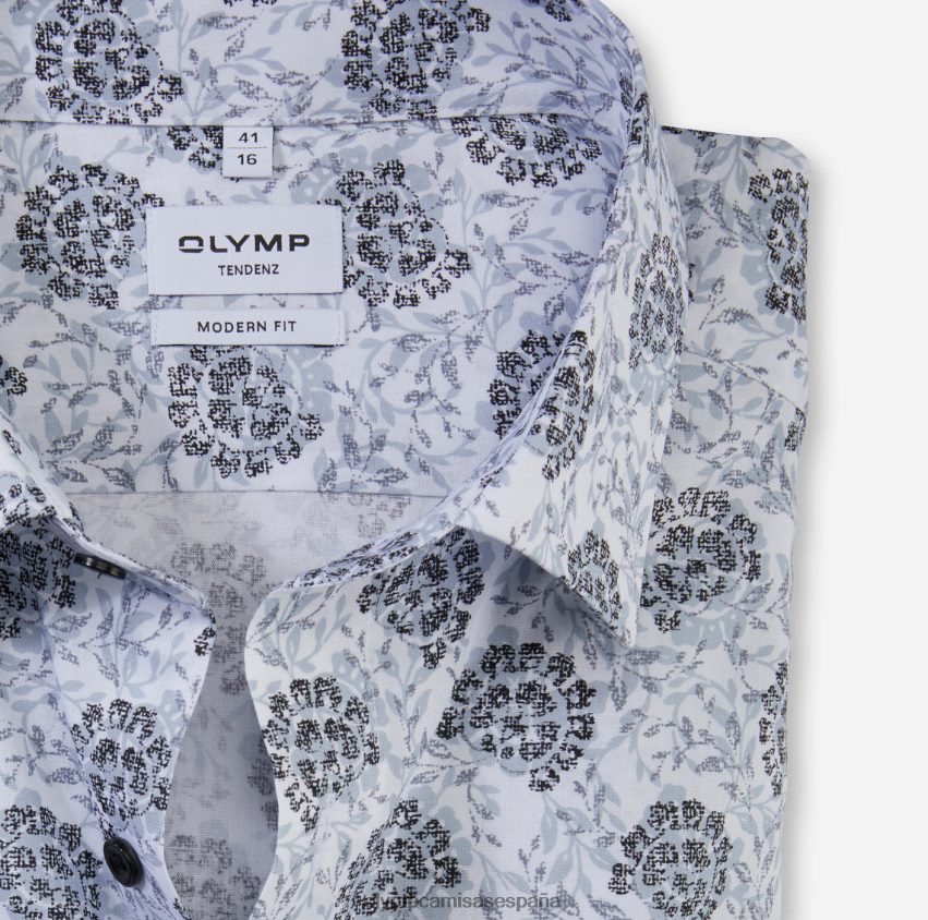 ropa OLYMP tendenz modern fit, camisa business, new kent, gris plata 8N2F1738