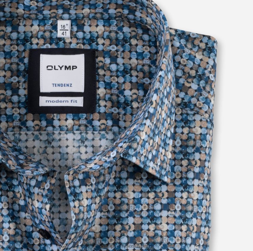 ropa OLYMP tendenz modern fit, camisa business, new kent, marrón 8N2F1743