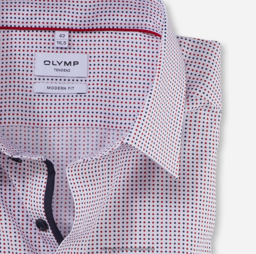 ropa OLYMP tendenz modern fit, camisa business, new kent, rojo 8N2F1713