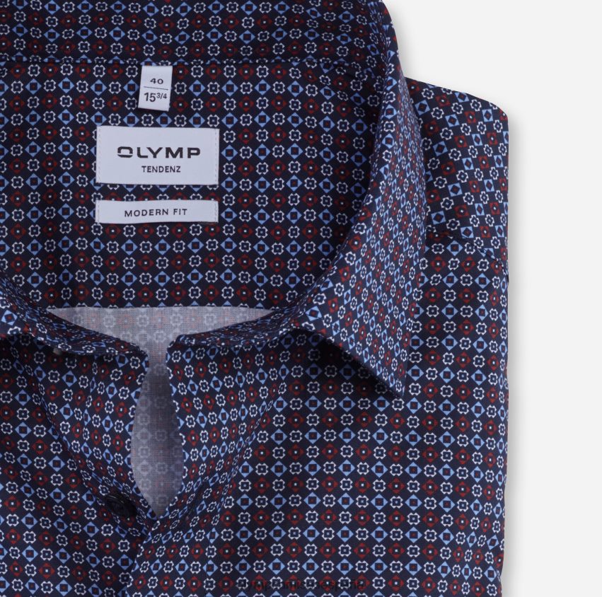 ropa OLYMP tendenz modern fit, camisa business, new kent, rojo 8N2F1715