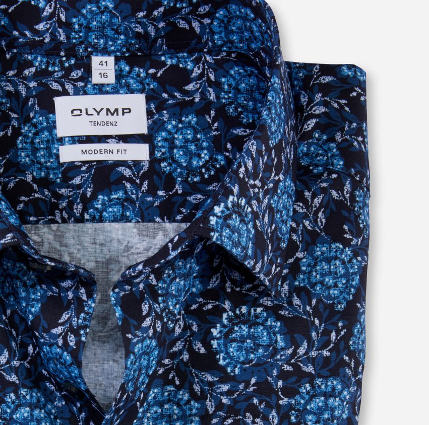ropa OLYMP tendenz modern fit, camisa de negocios, new kent, marine 8N2F1729