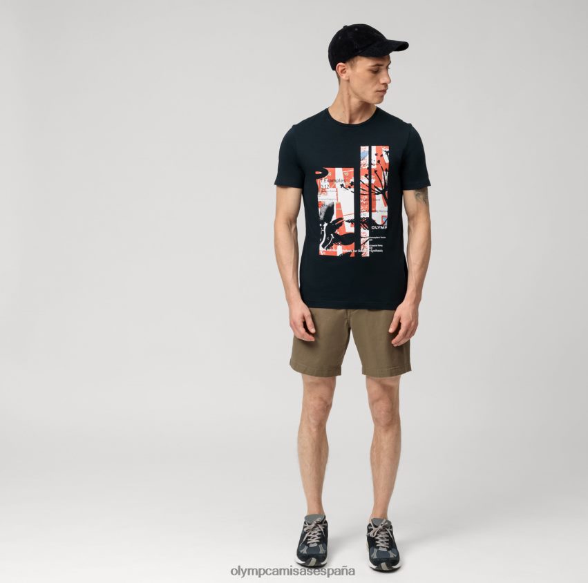 ropa OLYMP ajuste corporal casual de nivel cinco, camiseta, marino 8N2F1993