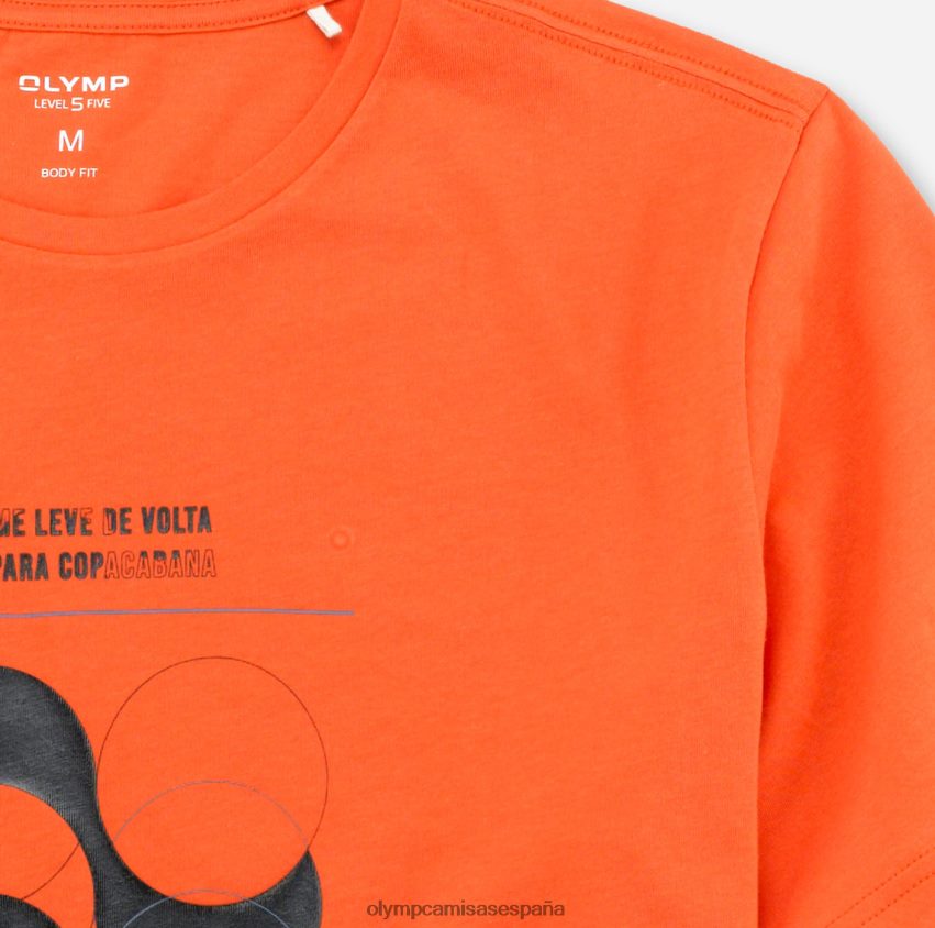 ropa OLYMP ajuste corporal casual de nivel cinco, camiseta, naranja 8N2F2063