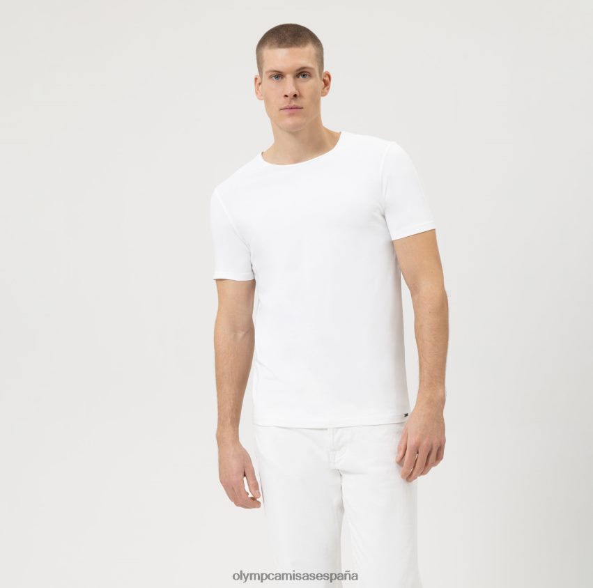 ropa OLYMP ajuste corporal casual nivel cinco, camiseta, blanco 8N2F2042