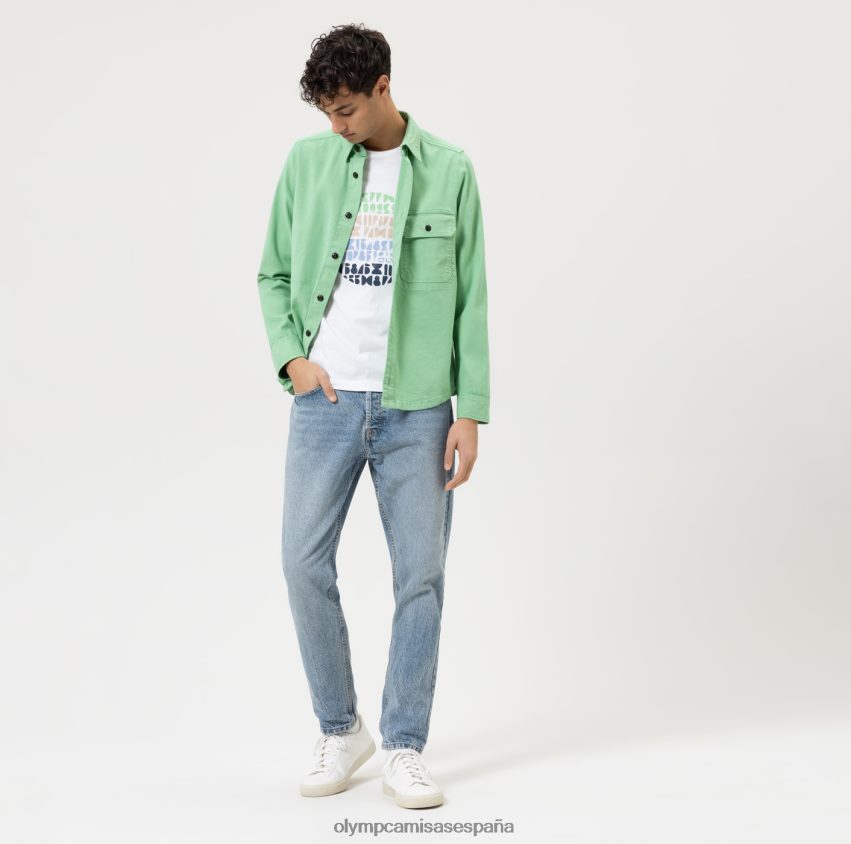 ropa OLYMP ajuste corporal casual nivel cinco, camiseta, blanco 8N2F2051