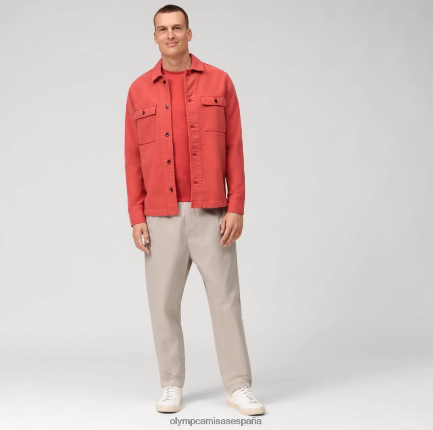 ropa OLYMP ajuste corporal casual nivel cinco, camiseta, rojo 8N2F2040