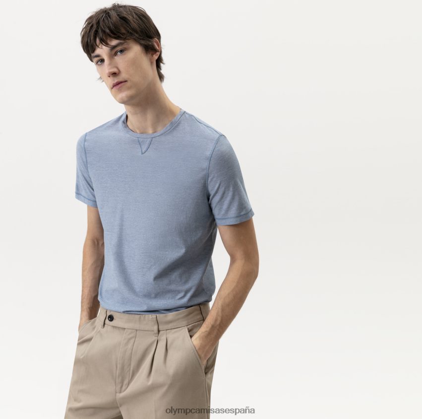 ropa OLYMP body fit casual de nivel cinco, camiseta, azul 8N2F2014
