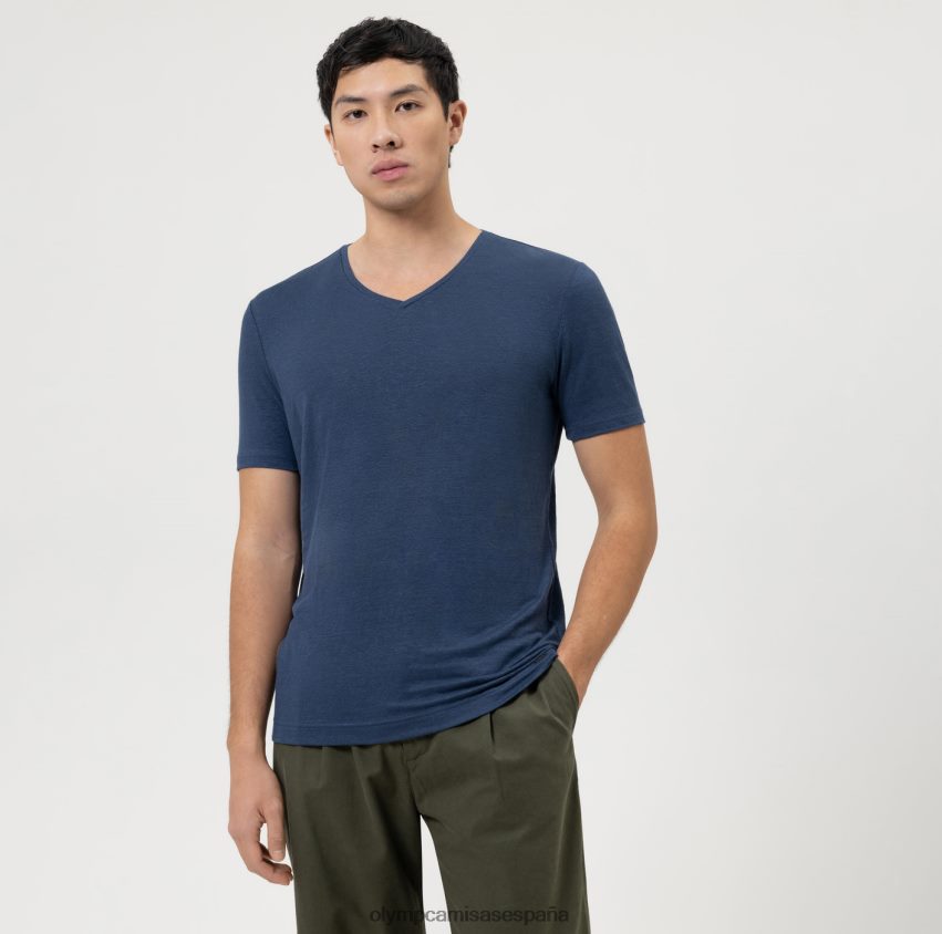 ropa OLYMP body fit casual de nivel cinco, camiseta, azul humo 8N2F2006