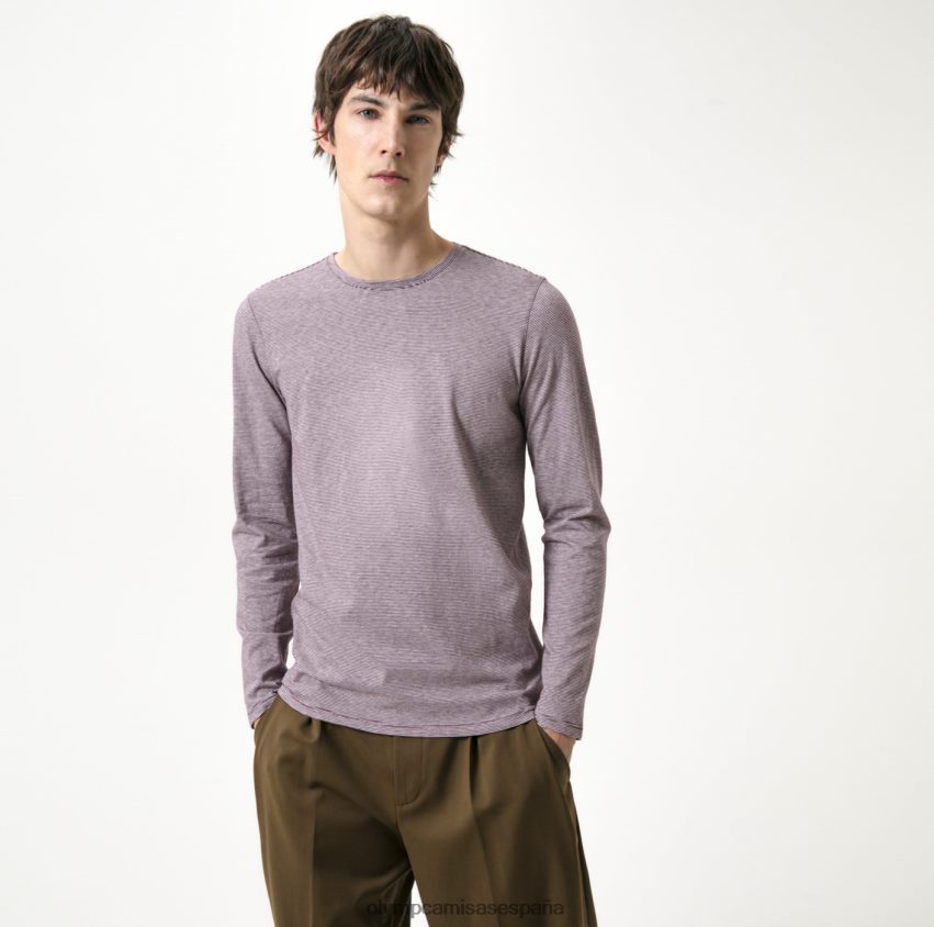 ropa OLYMP body fit casual de nivel cinco, camiseta, ciruela 8N2F2060