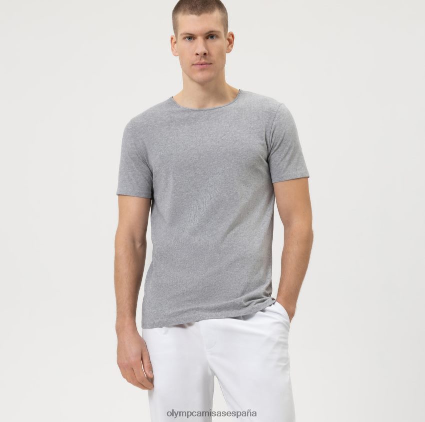 ropa OLYMP body fit casual de nivel cinco, camiseta, gris plateado 8N2F2030