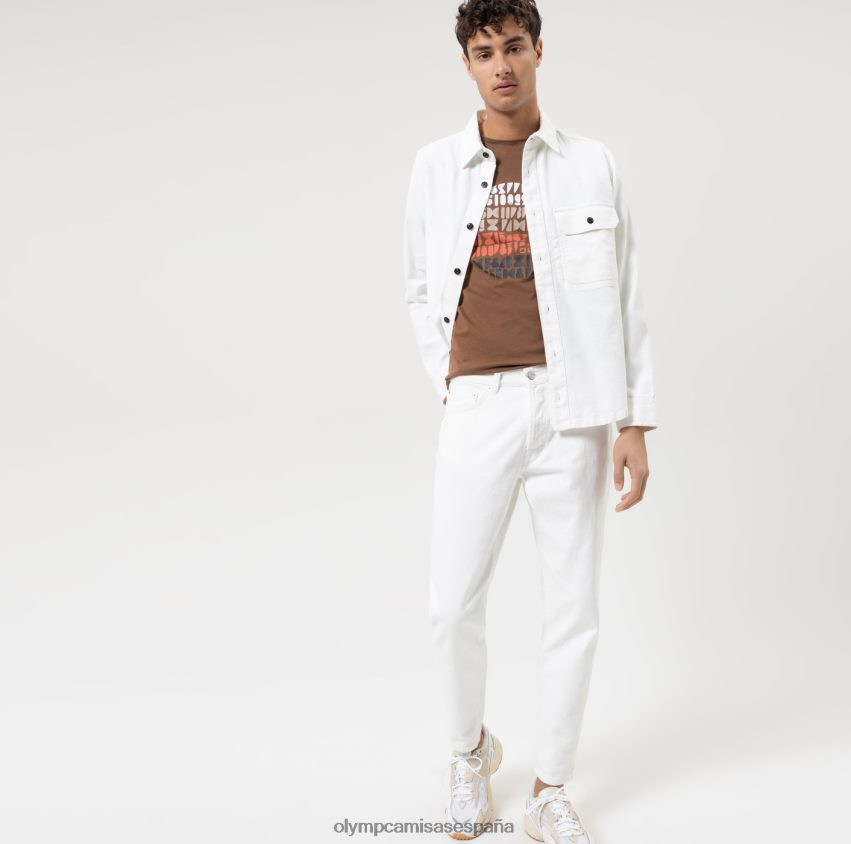 ropa OLYMP body fit casual de nivel cinco, camiseta, marrón 8N2F1999